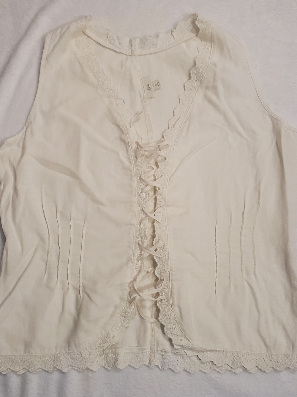 J. Jill Cream Lace-Trimmed Camisole Tank